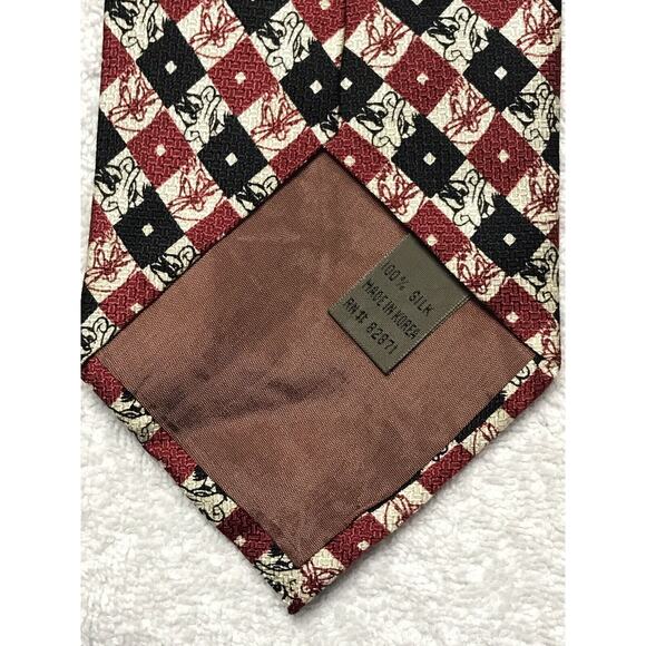 Warner Brothers Looney Tunes Bugs Bunny Daffy Duck Black Red Pattern Tie Necktie - Picture 4 of 7